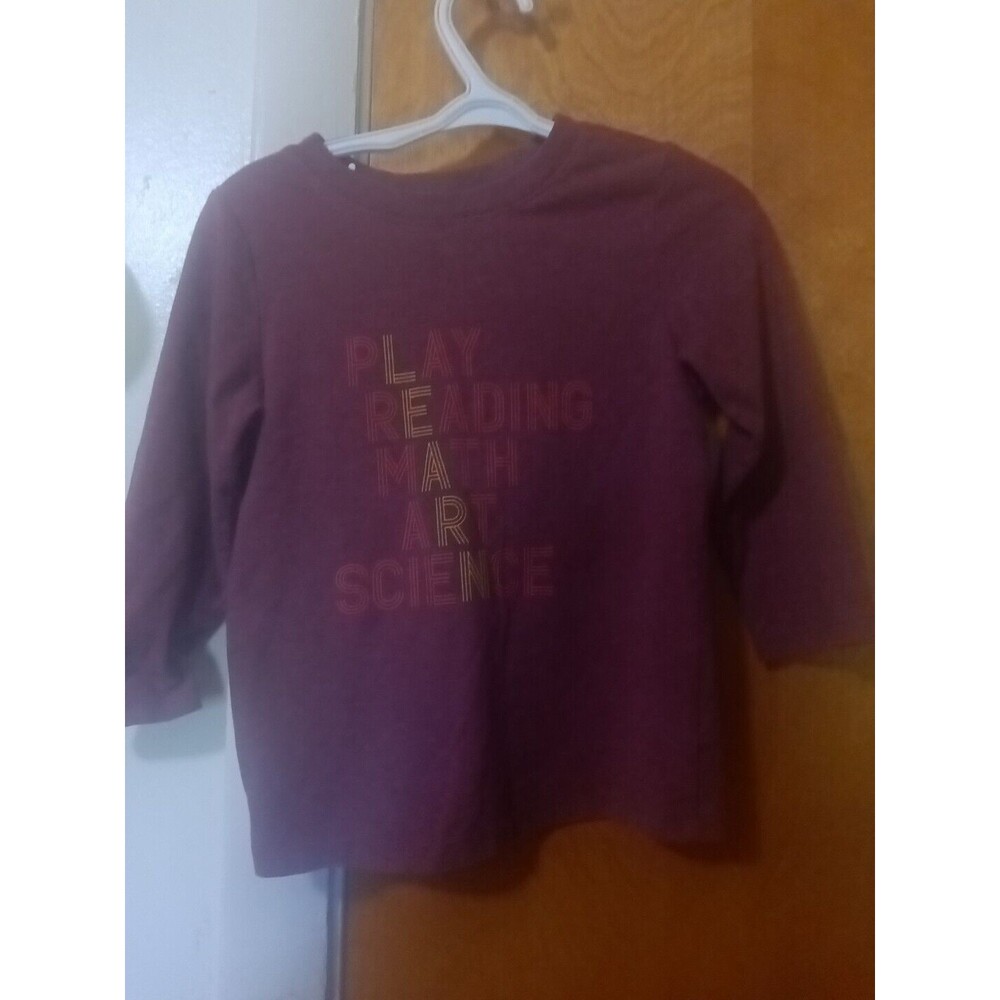 Cat &Jack 2t Boys Shirt Says Play Reading Math Art Science Long Sleeve